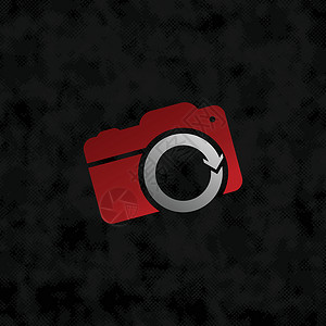 相机摄影标志符号艺术俱乐部技术电子爱好快门红色背景图片
