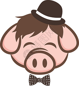 绅士猪零食发型高清图片