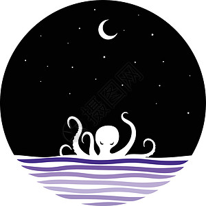 午夜现场巨型章鱼标志符号高清图片