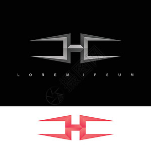 H型创可贴银金属钢的徽标型模版 字母 h身份金属力量品牌插画
