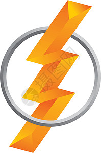 橙色雷电标志日志黄色金属板速度闪电橙子金属背景图片