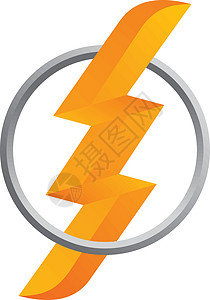 橙色雷电标志日志闪电速度黄色金属橙子金属板背景图片
