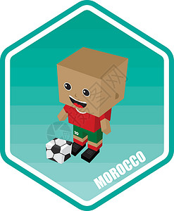 足球等距主题摩洛哥背景图片