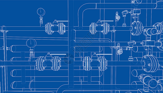 管道图工业设备搭接量3d技术工厂阀门燃料活力力量龙头工程配件背景