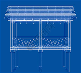 避暑别墅素描房子商业建造技术绘画建筑学项目3d草图蓝图背景图片