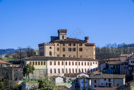 巴罗洛法莱蒂城堡中世纪建筑户外高清图片