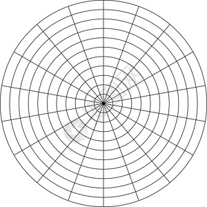 可以20个10个同心圆和20度阶梯的极地网格 空白矢量极图纸设计图片