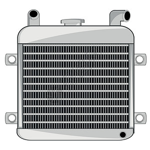 白色背景汽车的辐射器被隔绝背景图片