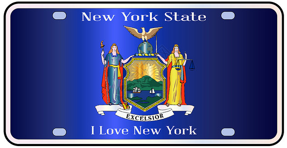 美国纽约州地图纽约州许可证牌花旗数字车辆艺术绘画盘子星星执照旗帜艺术品汽车背景