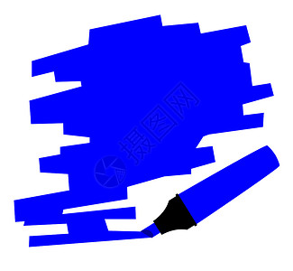 深蓝标记复制空间荧光笔毛毡艺术品绘画插图艺术背景图片