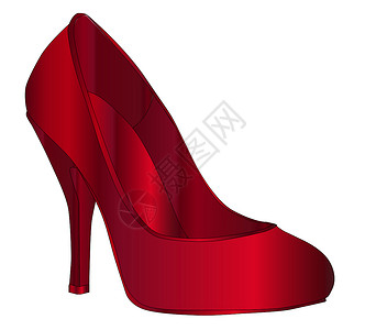 Ruby 滑动器拖鞋短剑脚跟绘画高跟鞋艺术艺术品鞋类插图红色背景图片
