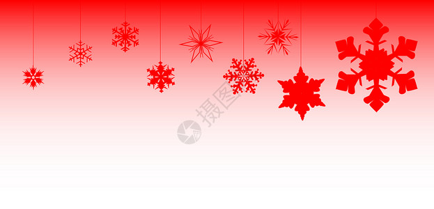 红圣诞礼章艺术绘画红色季节性下雪插图小玩意儿艺术品横幅背景图片
