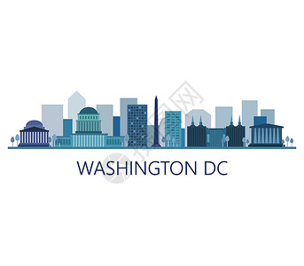 华盛顿特区天际线商业城市橙子插图白色黑色旅行景观首都建筑设计图片
