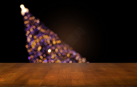 在抽象模糊bokeh背面的空暗黑木桌前g桌子派对酒吧食物背景咖啡木板台面咖啡店木头背景图片