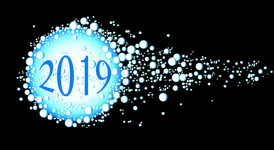 2019年水泡泡黑色液体飞沫庆典蓝色圆形背景图片