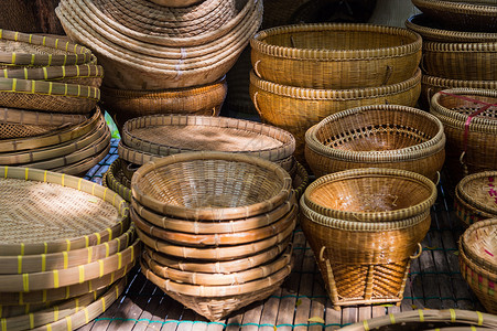 工程结束素材结束篮子工程设计文化团体木头旅行工作编篮市场竹子工具背景