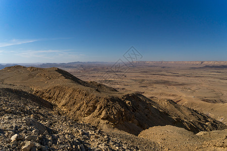 在以色列内盖夫沙漠远足旅行游客石头旅游假期背景