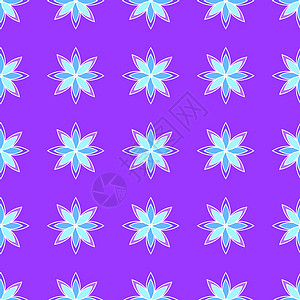 无缝矢量模式紫色浅蓝色青色艺术白色装饰品风格打印奢华蓝色背景图片