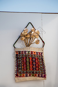 传统土制手工袋 作为礼品艺术市场工艺国家文化装饰品礼物手工地毯小地毯背景图片