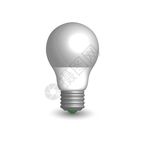LED户外灯3d 矢量图中的 LED 灯泡白色电气绘画照片力量技术荧光真实感标识经济插画