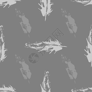 卤鹌鹑矢量灰锥鸟羽毛无缝模式设计图片