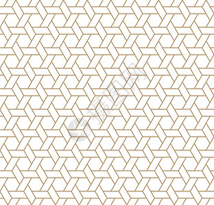 无缝日本图案 Kumiko 为浅棕色的 Shoji 屏幕插图网格金子马赛克传统工艺织物菱形墙纸纺织品背景图片