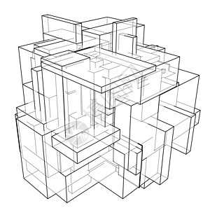 线框框 素描样式内衬白色造型金属边界建造网络创造力技术多边形背景图片