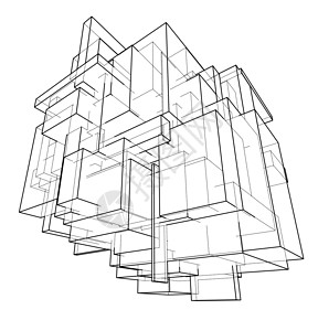 线框框 素描样式技术创造力盒子网络商业造型粒子金属白色多边形背景图片
