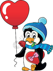 可爱的情人节企鹅主题图3背景图片