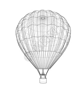 白色热气球轮廓热气球自由空气冒险旅行运输娱乐飞艇航班运动技术插画