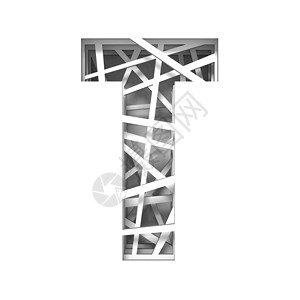 剪纸字体字母 T 3装饰品元素阴影几何线条收藏图案创造力风格广告背景图片