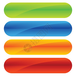 多种颜色的长方形按钮横幅背景集控制板蓝色紫色班儿绿色水平黄色网络空白圆形设计图片