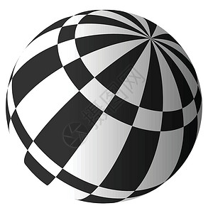在白色的方格表面的球体 矢量艺术光学圆圈平方抽象派空间插图正方形检查黑色操作背景图片