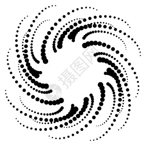 螺纹背景点状圆形螺旋图案 向量同心操作艺术白色漩涡光学艺术品图形化灰阶涡流插画