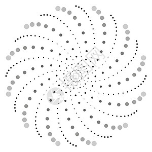 母题点状圆形螺旋图案 向量图形化白色涡流旋转灰阶螺纹抽象派同心艺术圆圈插画