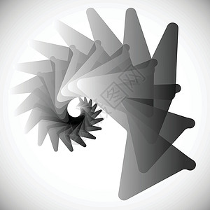 无色具有旋转形状的抽象螺旋元素 矢量艺术插图光学抽象派环流灰阶白色坡度图形化操作漩涡设计图片