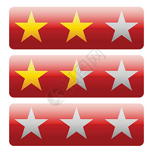 评论家带有 3 颗星的星级评级图形 用于顾客班级审查表决估价速度评分投票质量排行设计图片