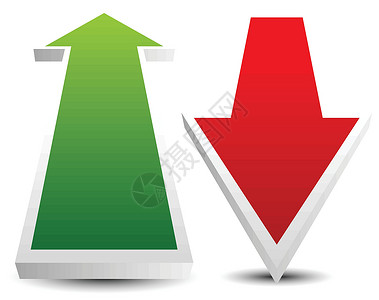 绿色向下箭头绿色和红色和向下箭头 向量结盟生长库存市场交换下降商业经济衰退利润衰退设计图片
