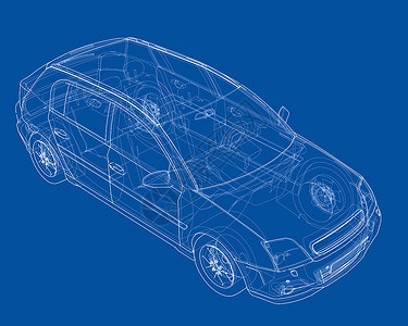 车辆矢量概念车  3 的矢量渲染运输绘画汽车框架工程草稿数字化车辆草图技术设计图片