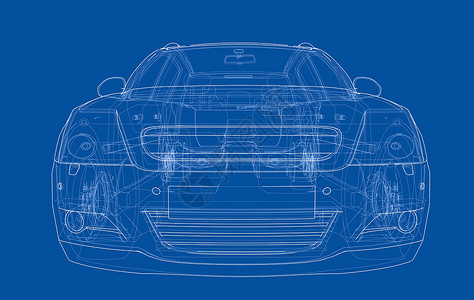 概念车  3 的矢量渲染草图草稿保险杠绘画框架工程汽车运输技术数字化背景图片