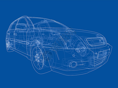 汽车线框概念车  3 的矢量渲染工程草图汽车驾驶车轮数字化保险杠运输绘画框架设计图片