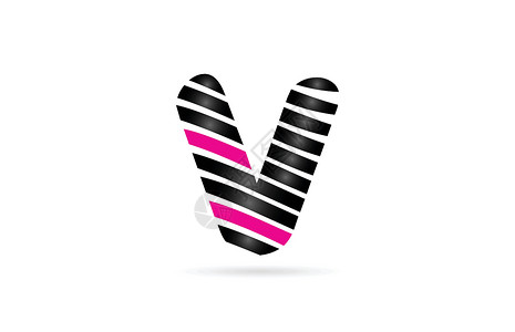 缩写字母 v 徽标图标设计黑色刻字创造力公司身份插图商业条纹标识背景图片