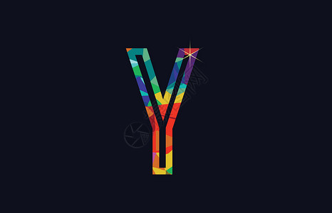 彩虹彩色字母Y徽标公司图标设计背景图片