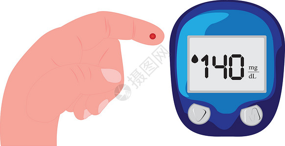 记号血糖水平的血液测试 它制作图案矢量疾病插图医生药品测量卫生保健治疗糖尿病工具设计图片