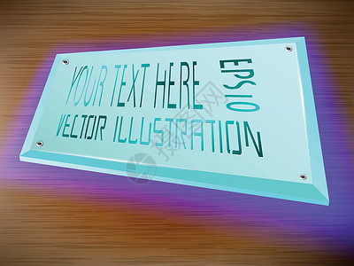 亚克力标签标签上的LED灯装饰蓝色丝带网络玻璃插图框架徽章别针绿色激光背景图片
