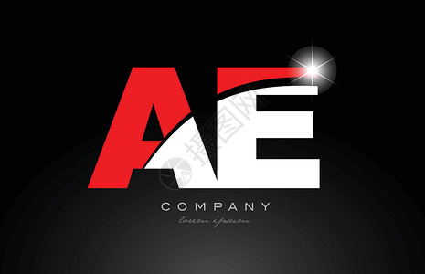 标志图标的红色白色字母组合 ae ae 字母表背景图片