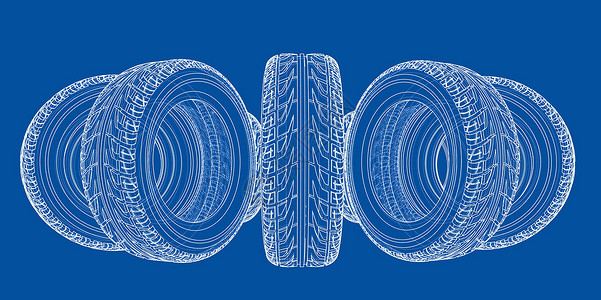 轮胎剪影汽车轮胎概念  3 的矢量渲染圆圈草图机器橡皮运输团体绘画剪影驾驶硫化插画