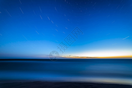 日落后波罗的海日落蓝色海洋天气地平线星星高清图片