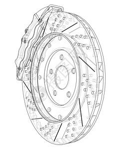 刹车盘轮廓  3 的矢量渲染车轮维修服务墨水技术项目运输光盘绘画休息背景图片