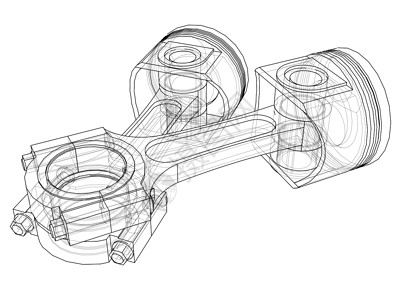 活塞草图  3 的矢量渲染技术草稿创造力圆圈引擎发动机工具工程师绘画工程背景图片